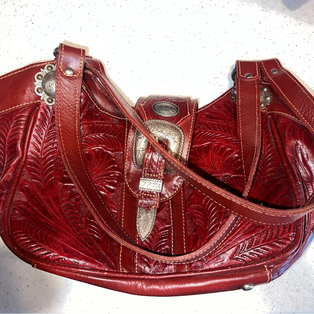 American West Red Leather Handbag